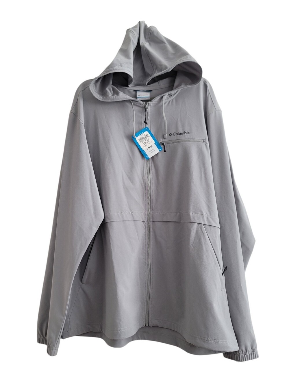 NEW Columbia XXL Lookout Ridge Hoodie Gray Zip Jacket Outdoor Lightweight XO1390